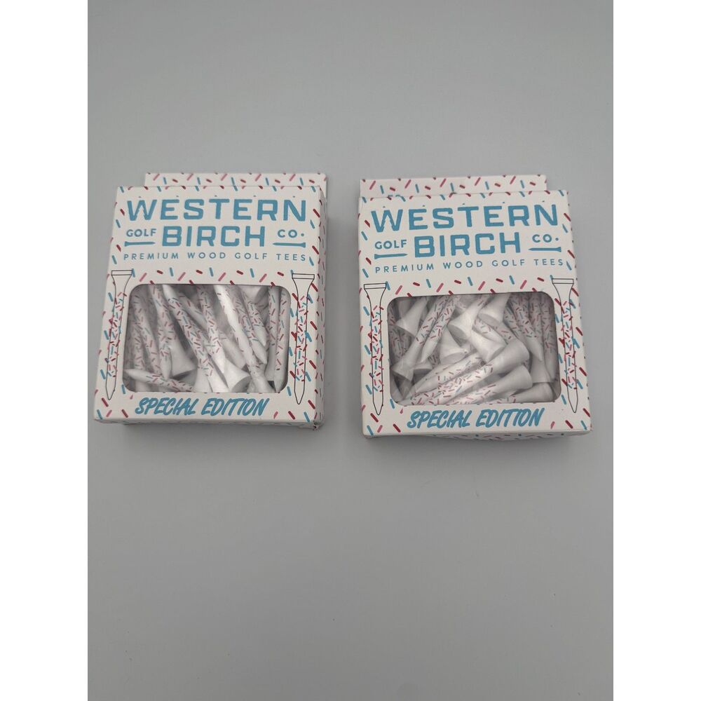 Western Birch Golf Co Special Edition Confetti 50 Pack Golf Tees 2.75 2 Boxes